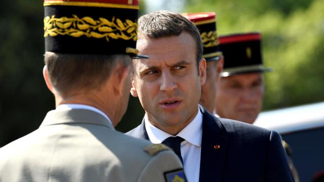 Macron, durante un acto este domingo en París