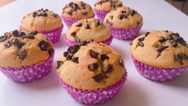 Magdalenas con pepitas de chocolate