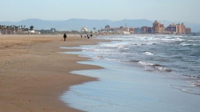 Playa de La Patacona donde se ha producido el avistamiento del escualo.