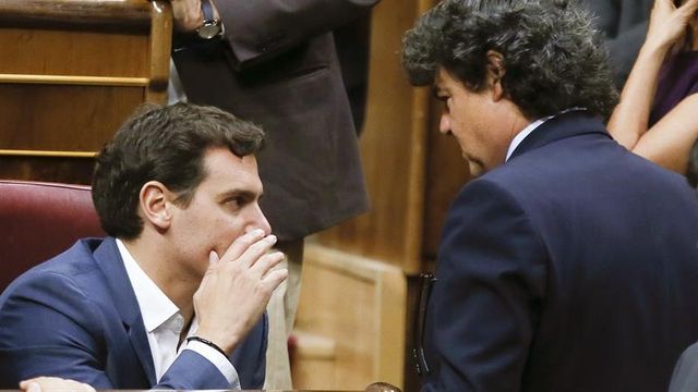 Rivera y Jorge Moragas, en el Congreso.