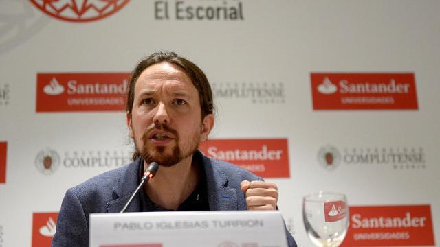 Iglesias, durante su conferencia en El Escorial.
