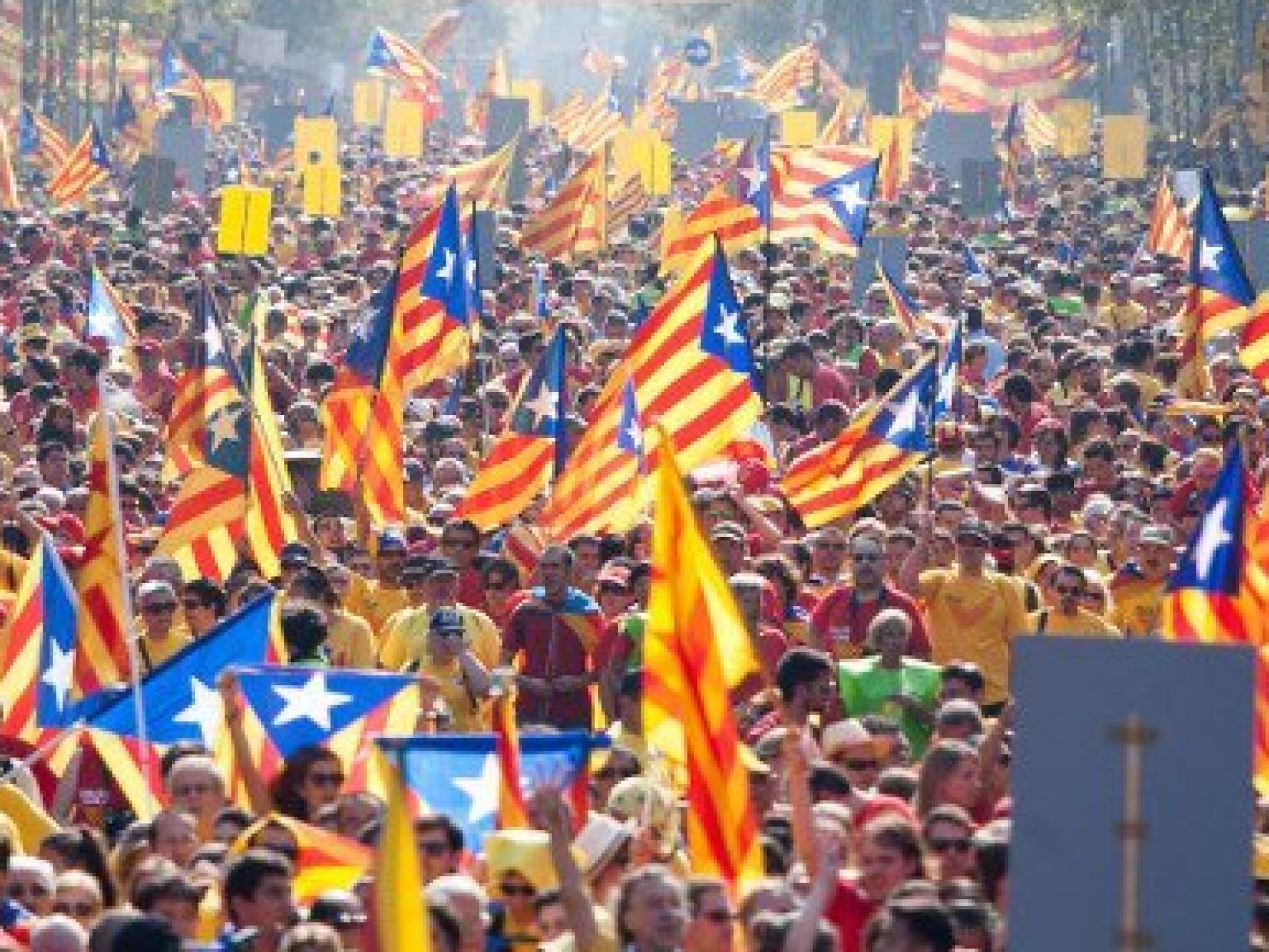 Manifestación independentista convocada por la ANC.