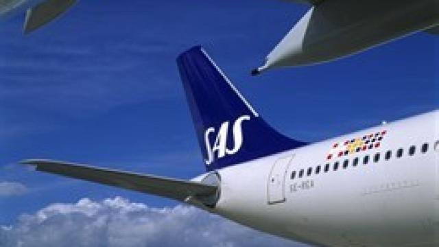 Uno de los aviones de la compañía SAS, de imagen de archivo