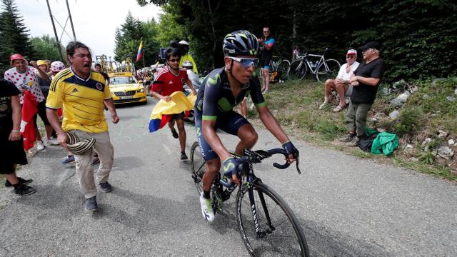 Nairo Quintana en acción este domingo.