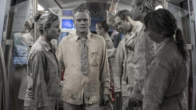 El metro fue escenario de performance.