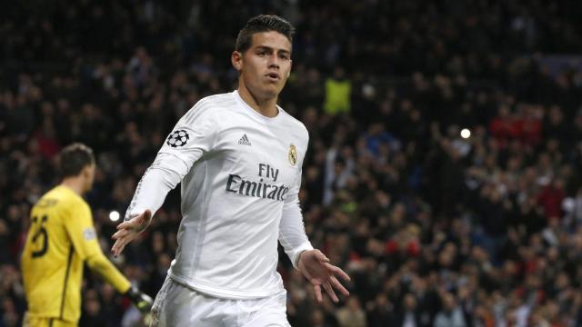 James Rodríguez en un partido con el Real Madrid.