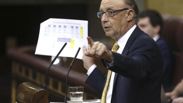 Cristóbal Montoro en una de sus intervenciones durante el debate en el Congreso
