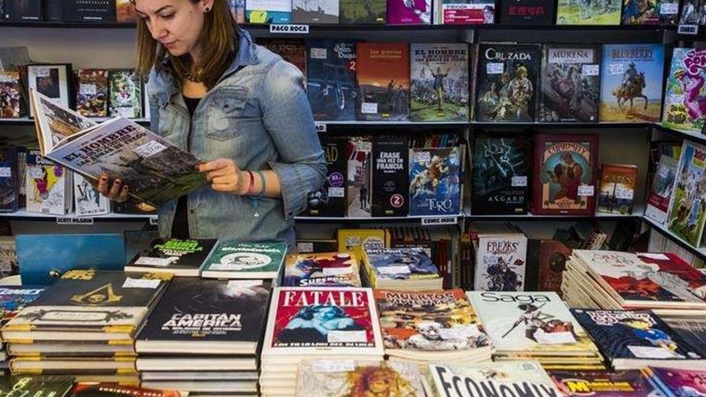 Una caseta de la Feria del Libro de Madrid.