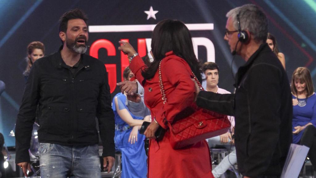 Aída y manuel Navarro, el marido de Aída Nizar discutiendo en el plató de Gran hermano Vip.