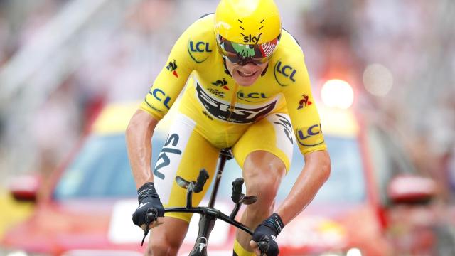 Chris Froome, durante la contrarreloj en Marsella.