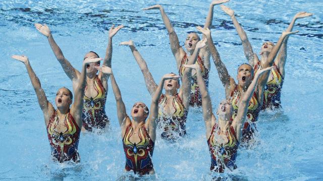 El equipo ruso de natación sincronizada.