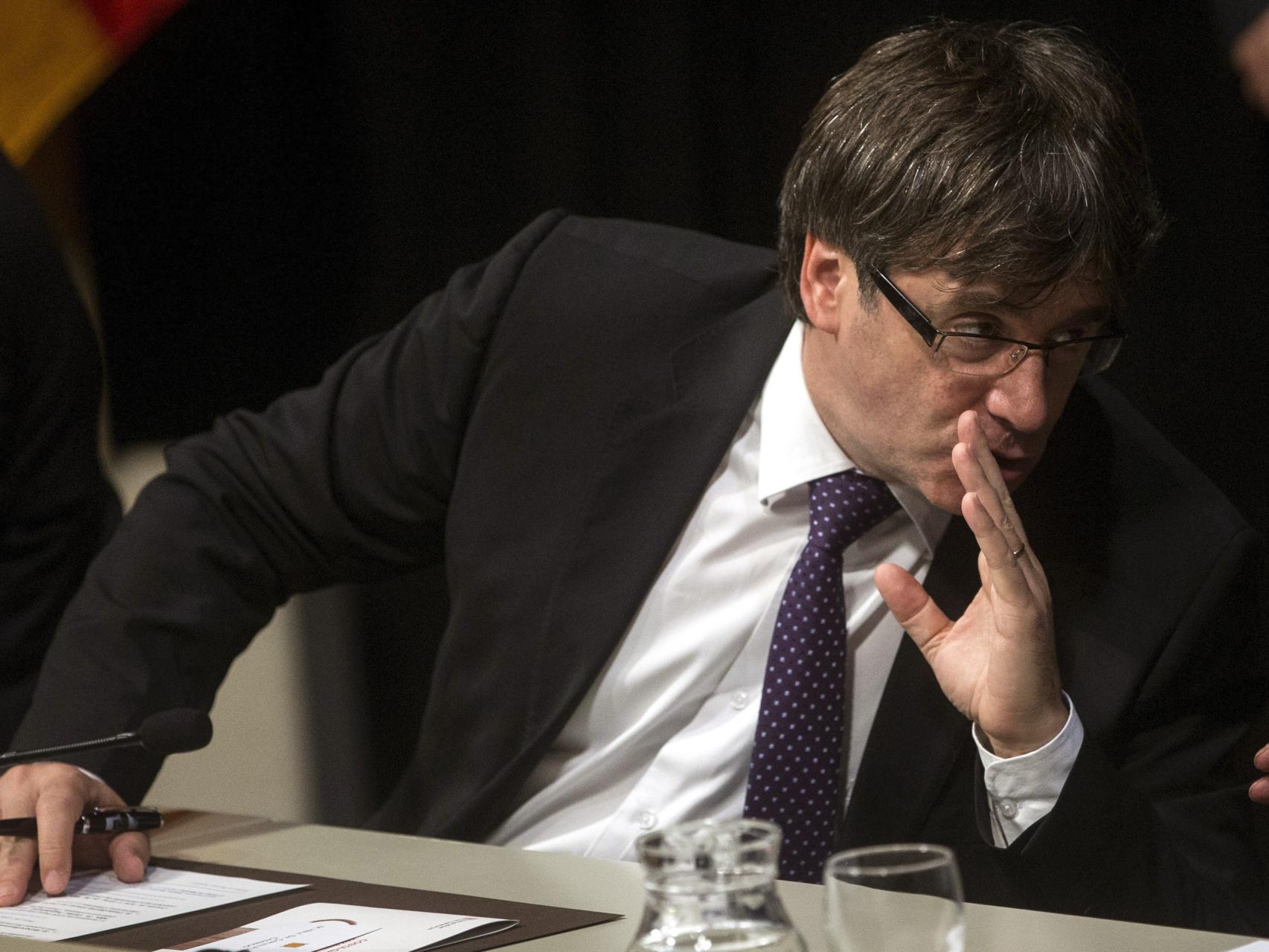 El presidente catalán, Carles Puigdemont durante la entrega del XXIX Premi Internacional Catalunya.