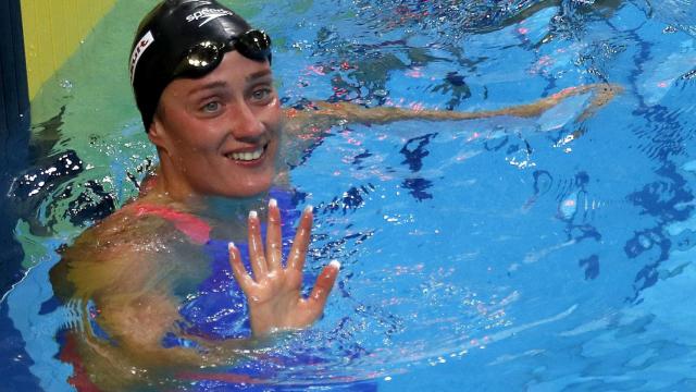 Mireia Belmonte nada más clasificarse para la final del 1.500