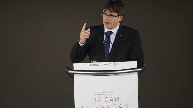 Carles Puigdemont, durante un acto este martes en Barcelona.