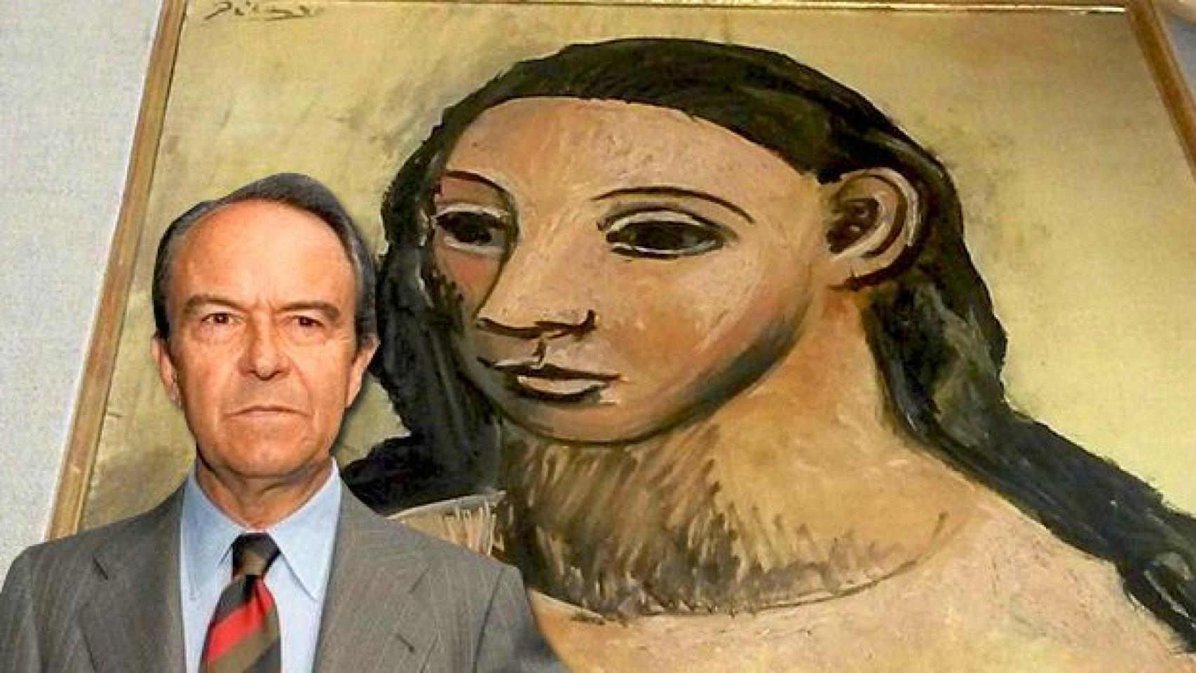 Jaime Botín, junto al cuadro que le ha costado sentarse en el banquillo