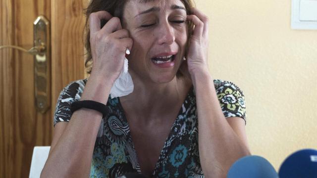 Juana Rivas durante la rueda de prensa en la que avanzó que no entregaría a sus hijos.