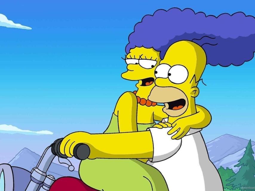 Marge y Homer en un fotograma de la serie.