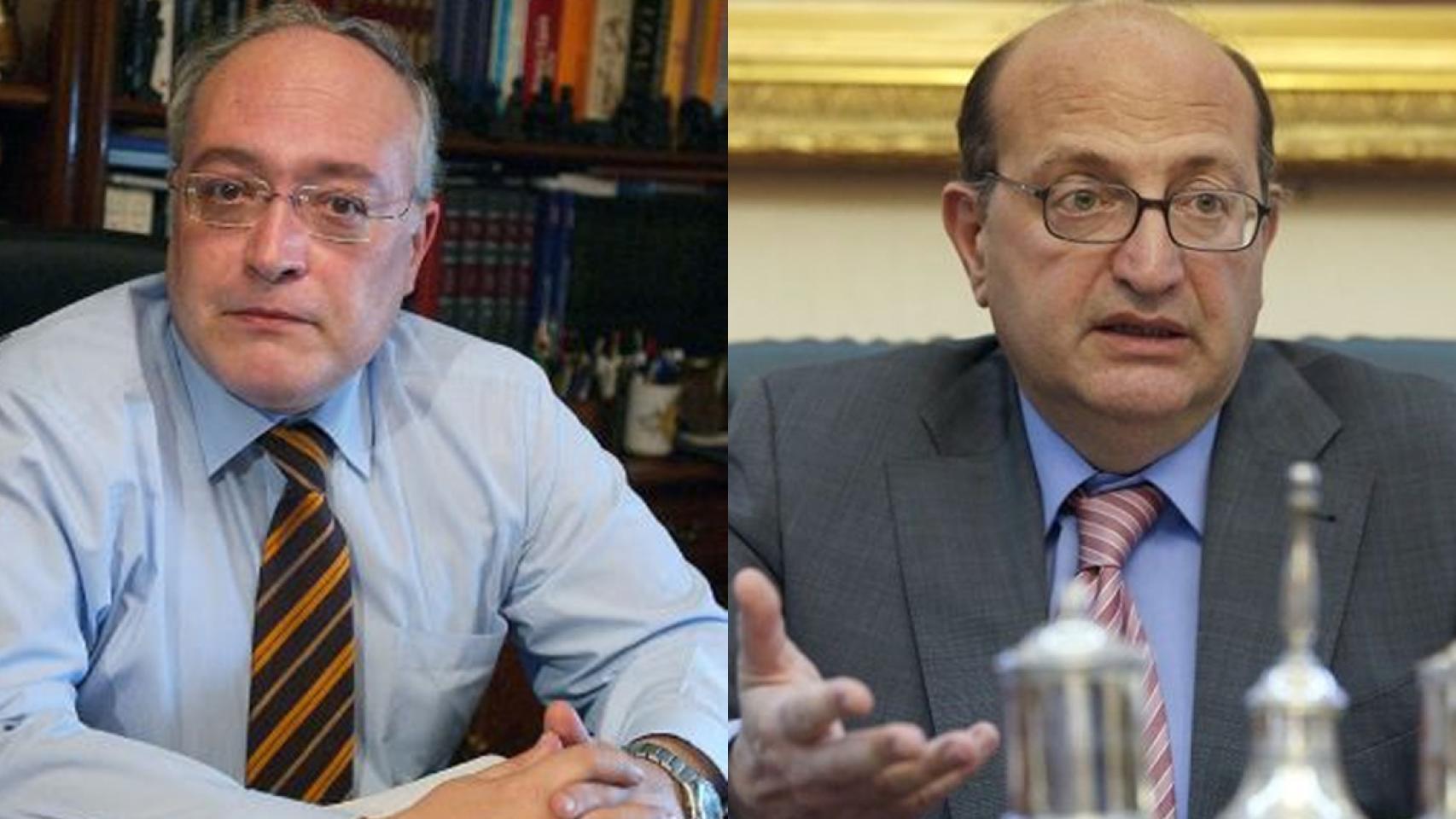 El presidente de Cuentas, Álvarez de Miranda (dcha), y el consejero Suárez Robledano