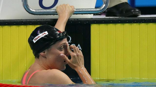 Mireia Belmonte, tras acabar la prueba de los 800 libre