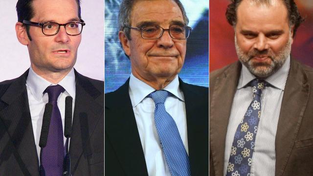 De izquierda a derecha: Joseph Oughourlian, César Alierta y Fernando Yarza López-Madrazo.