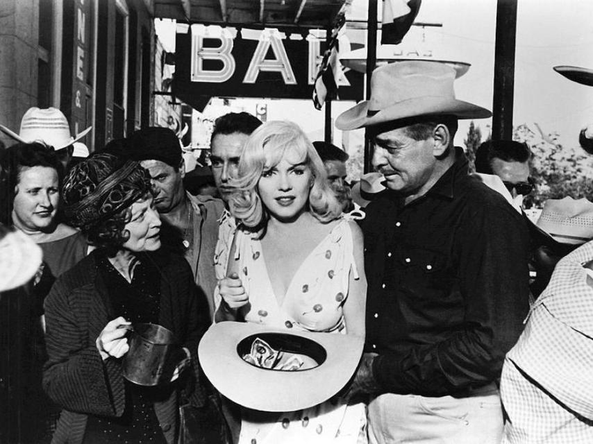 Con Clark Gable en Vidas rebeldes, su última cinta (John Huston, 1961)