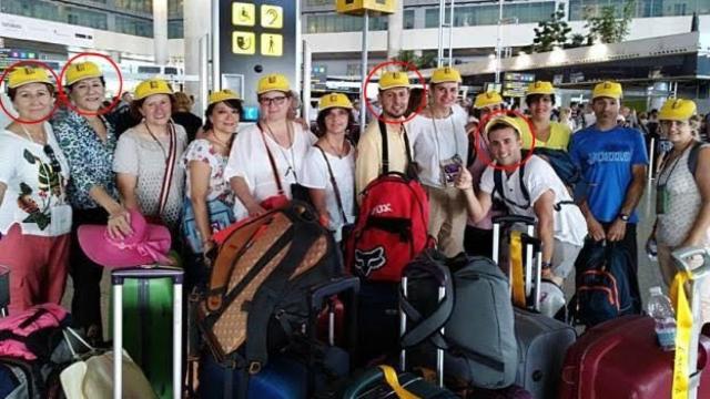 Los fallecidos Josefa Morán, Nieves López, Vicente Pérez y Francisco Pedrosa en una imagen tomada el pasado lunes cuando viajaron con el resto del grupo a India.