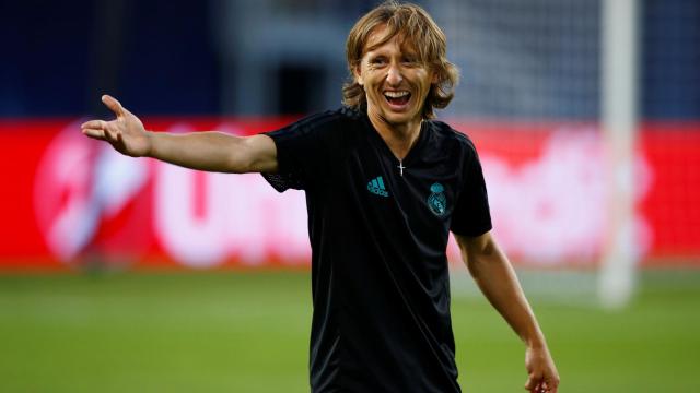 Modric, antes de la Supercopa de Europa.