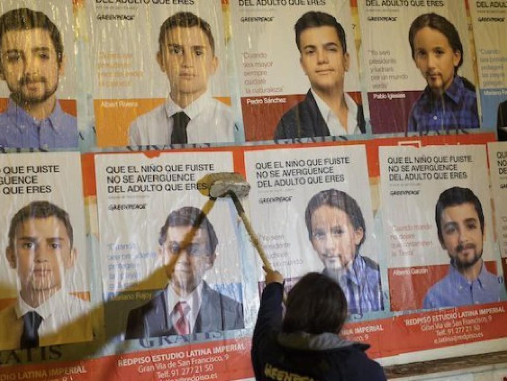 Imagen de una campaña de Greenpeace para las elecciones del 20 de diciembre de 2015.