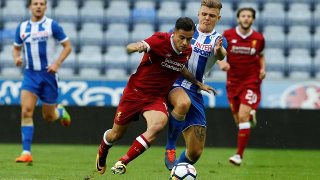 Coutinho, durante un partido de pretemporada con el Liverpool.
