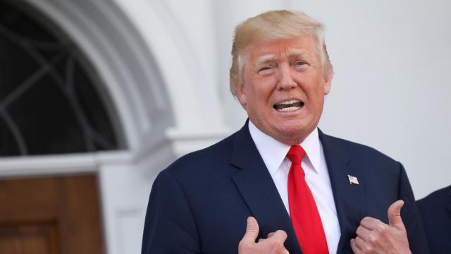 Trump, durante una comparecencia de prensa este jueves