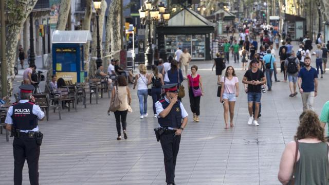 Las Ramblas el día después del atentado.