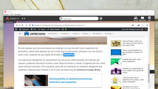 addaps navegador web ventanas destacada