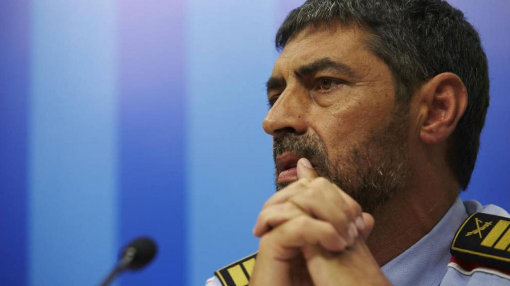 Josep Lluís Trapero, durante una de las ruedas de prensa tras el atentado en Barcelona.