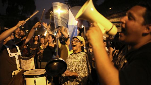 Simpatizantes de la Comisión Internacional contra la Impunidad en Guatemala.