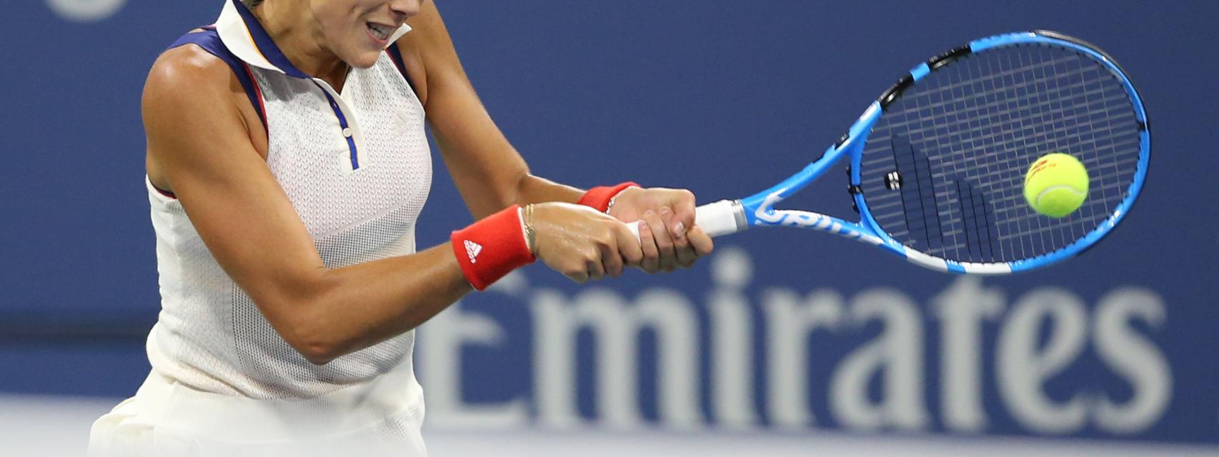 Garbiñe Muguruza en acción.