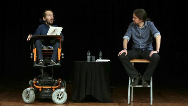 Pablo Iglesias junto a Pablo Echenique en un acto de Podemos