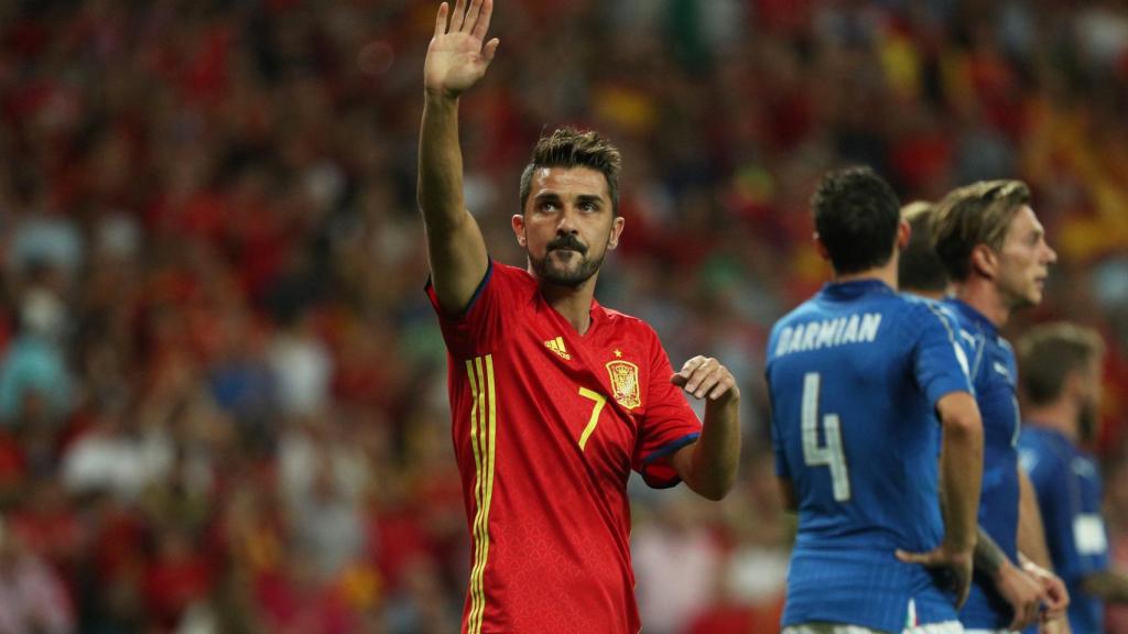 David Villa volvió a jugar minutos con España tres años después / Reuters