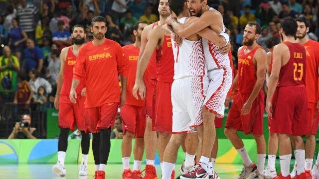 Croacia celebrando la victoria ante España en los últimos Juegos Olímpicos.