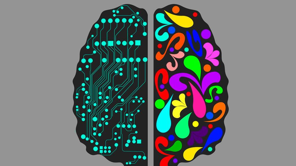 Ilustración de una IA en forma de cerebro.