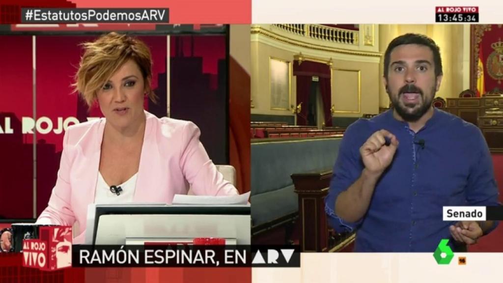 Cristina Pardo discute con Ramón Espinar.
