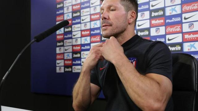 Simeone, en rueda de prensa.