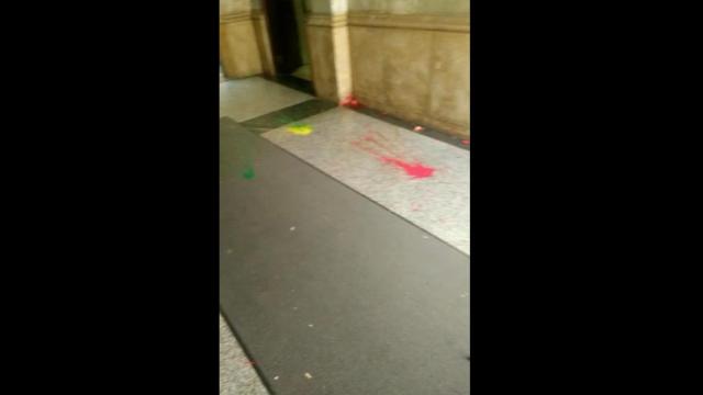 Estado en el que ha quedado la Jefatura Superior de Policía Nacional de Cataluña.