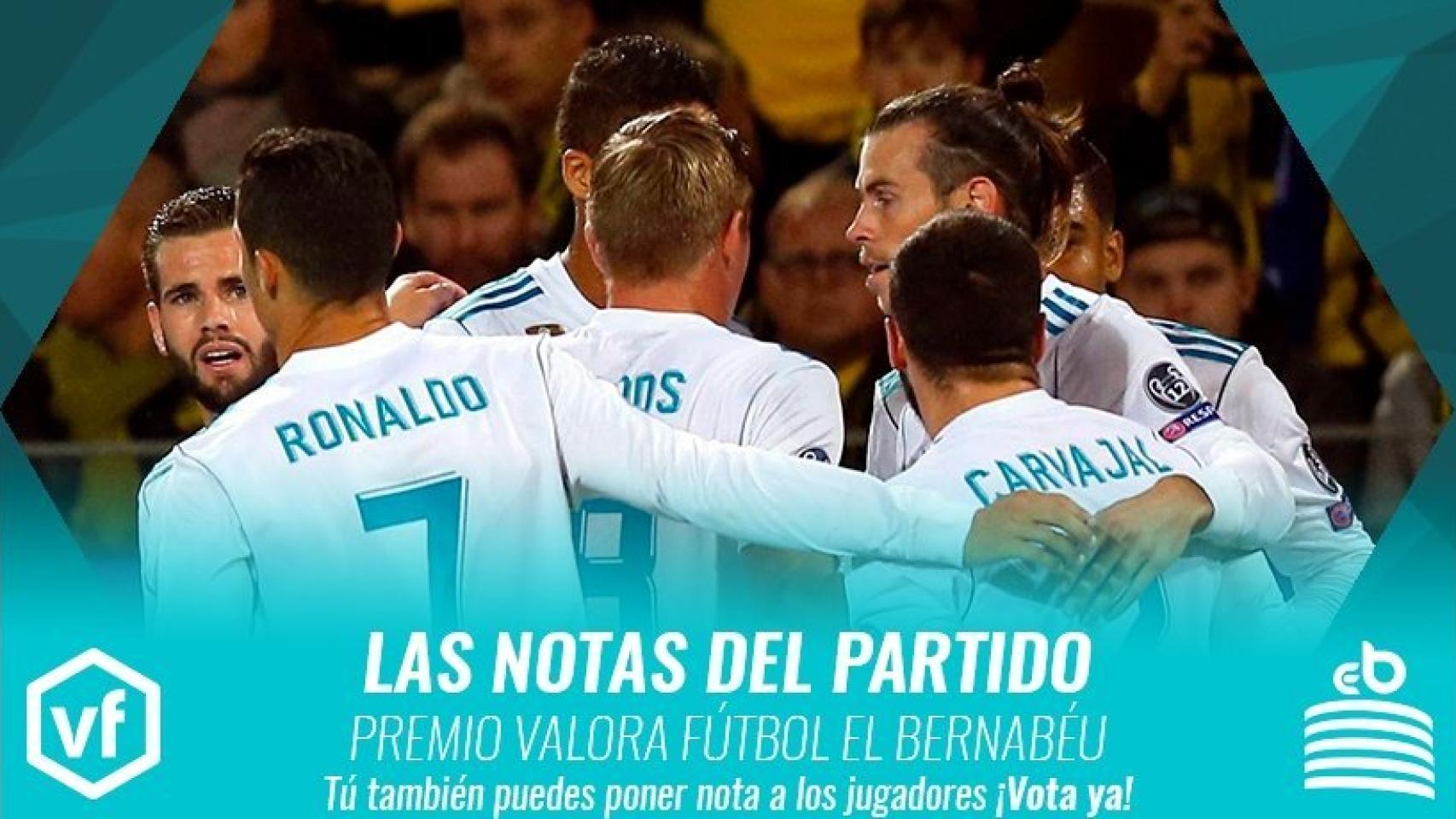Las notas del partido Borussia Dortmund - Real Madrid