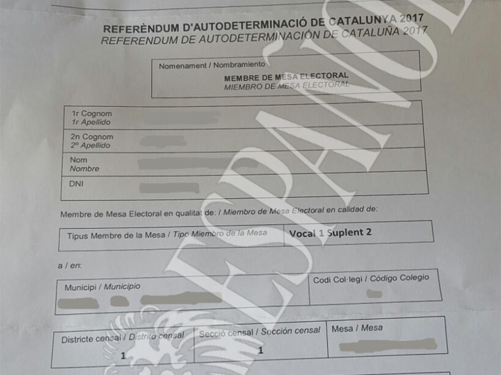 La citación que se está entregando.