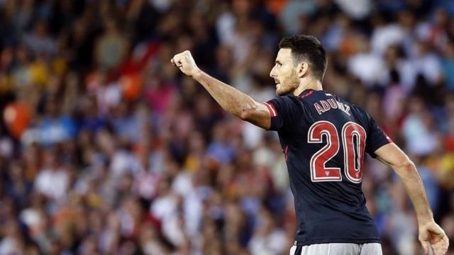 Aduriz celebra un gol con el Athletic.