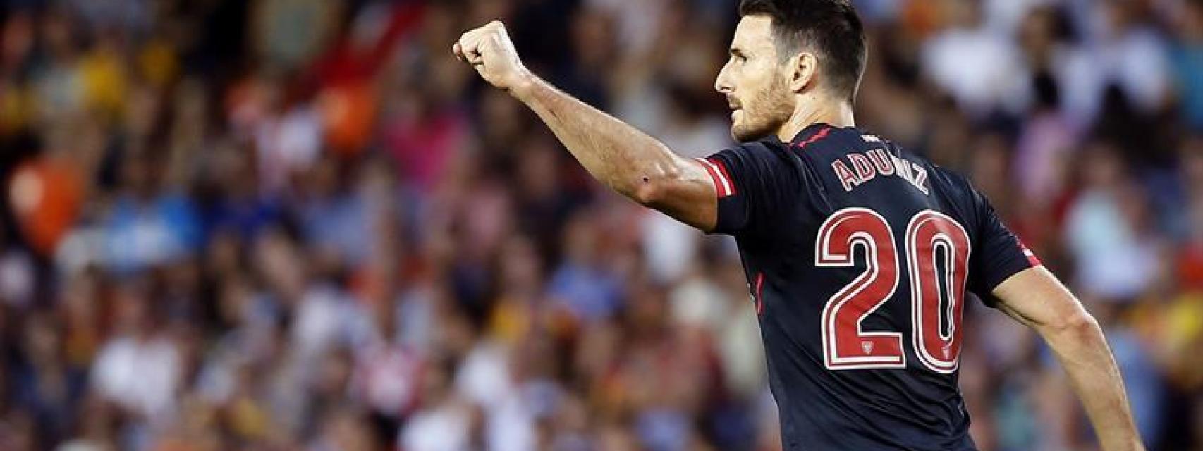 Aduriz celebra un gol con el Athletic.