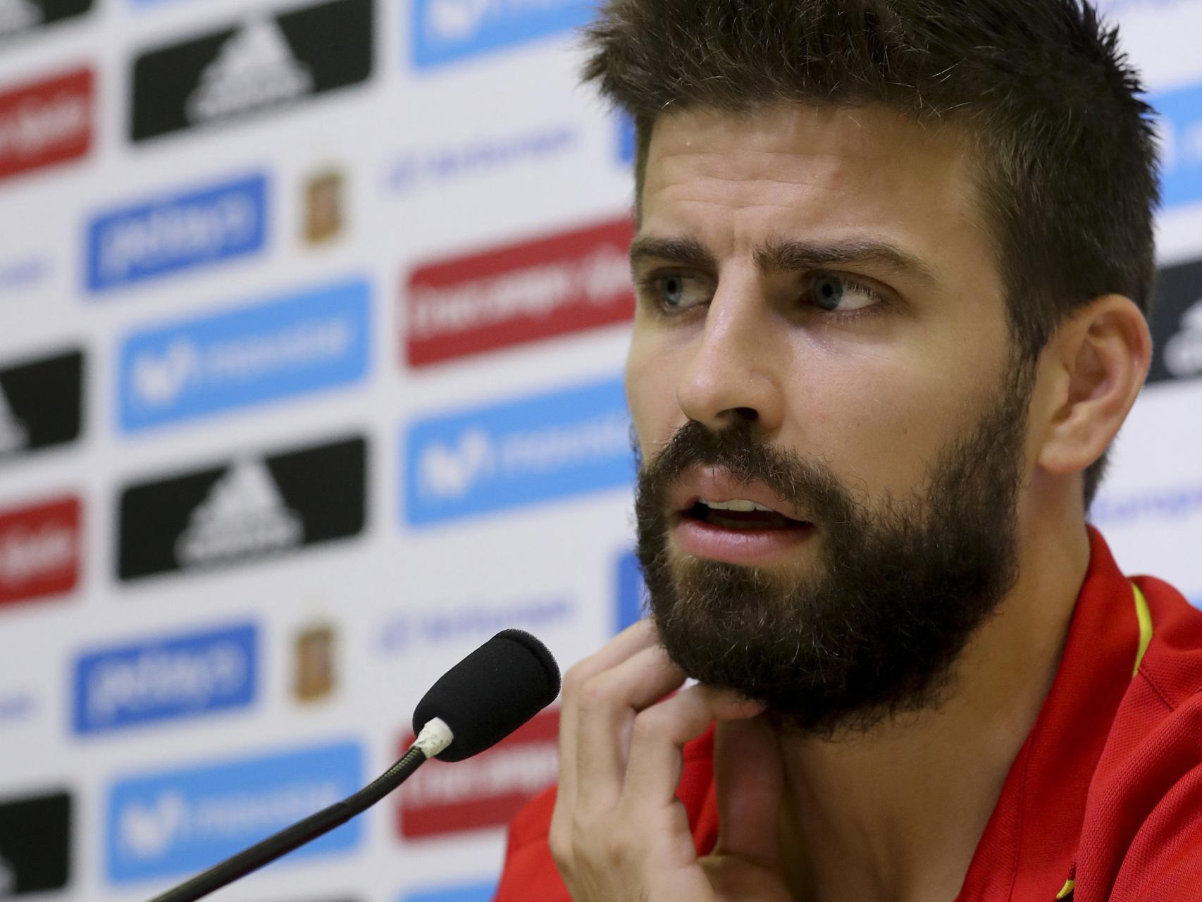 Gerard Piqué, en la rueda de prensa.