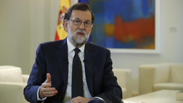 El jefe del Ejecutivo, Mariano Rajoy, durante la entrevista.