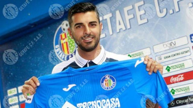 Ángel en su presentación con el Getafe. | Foto: getafecf.com