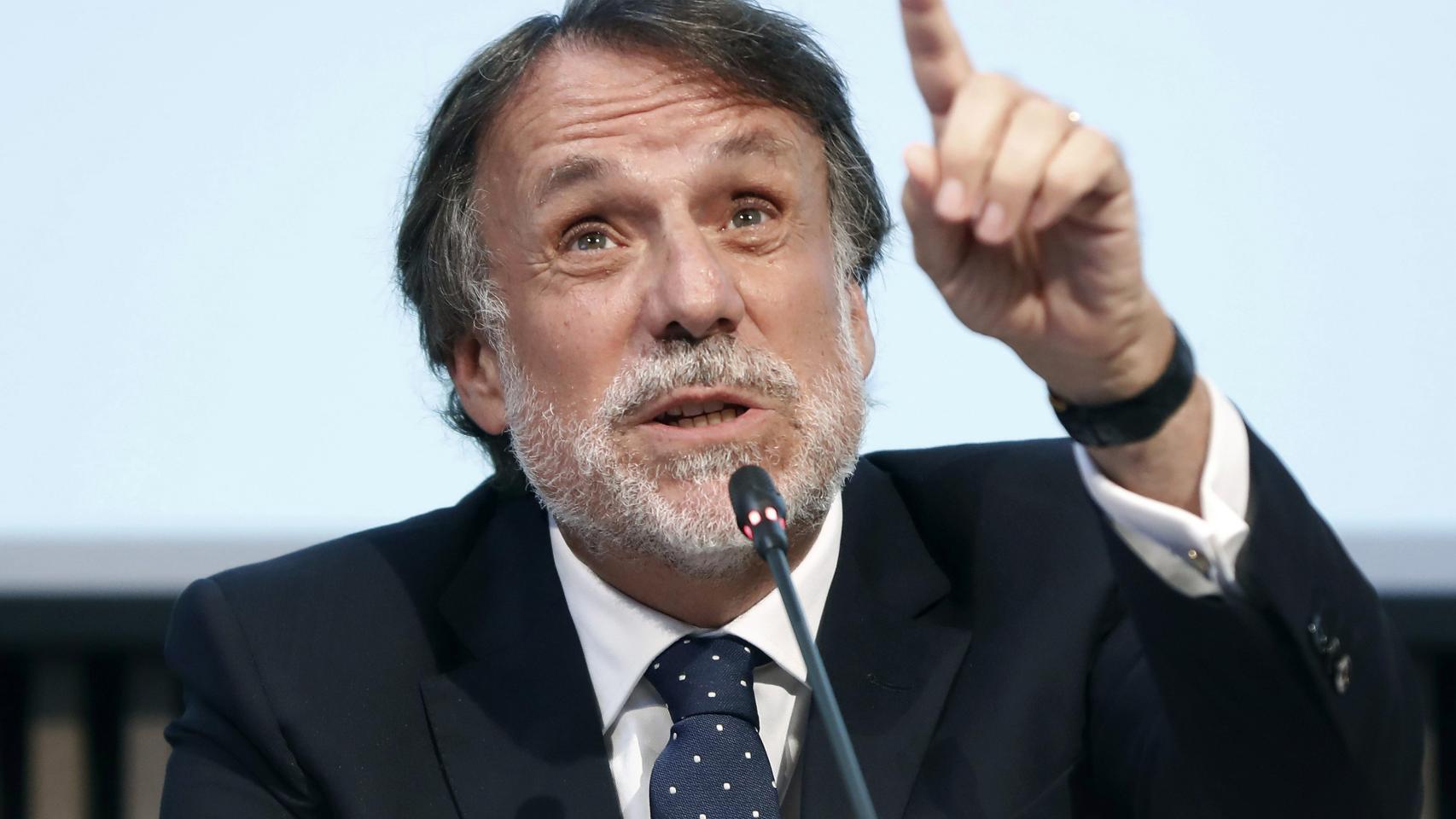 El presidente del Grupo Planeta, Jose Creuheras, durante una rueda de prensa. EFE.